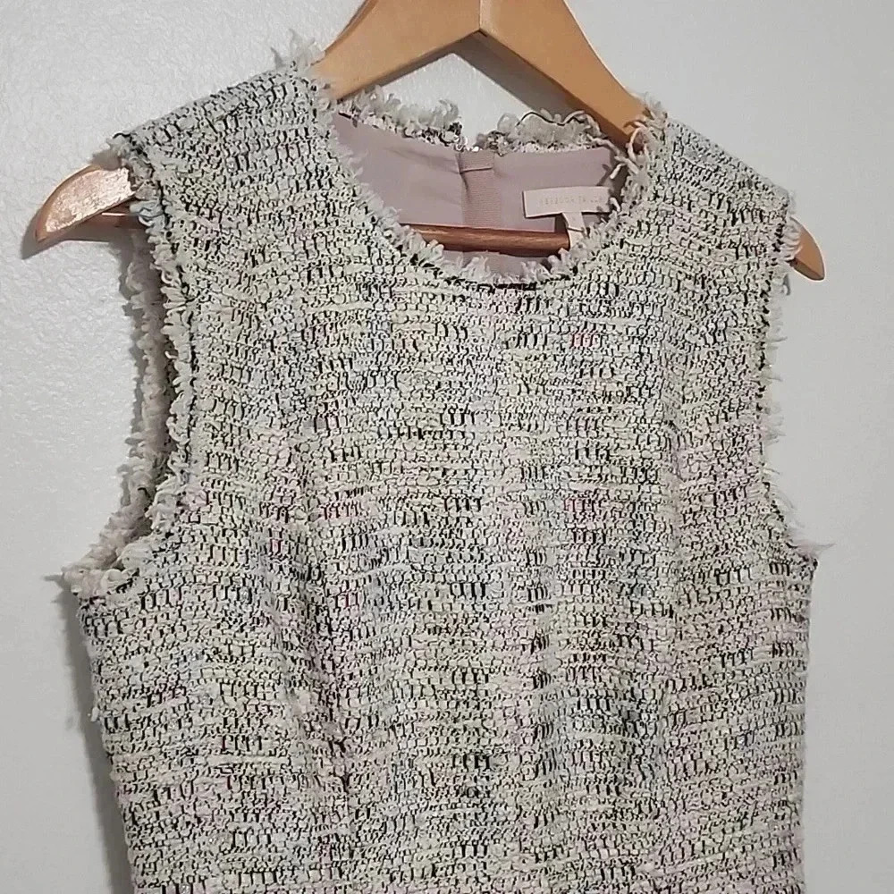 Rebecca Taylor Rainbow Pleated Tweed Mini Dress size 2 Sleeveless - Picture 7 of 16